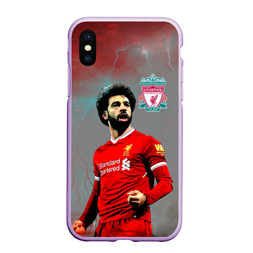 Чехол iPhone XS Max матовый Mohamed Salah / 3D-Сиреневый – фото 1