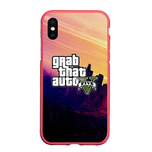 Чехол iPhone XS Max матовый GTA 5 / 3D-Красный – фото 1