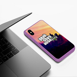Чехол iPhone XS Max матовый GTA 5, цвет: 3D-фиолетовый — фото 2