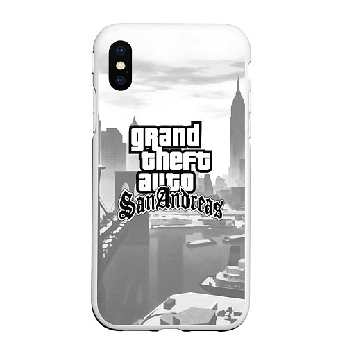 Чехол iPhone XS Max матовый GTA SanAndreas / 3D-Белый – фото 1