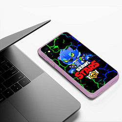Чехол iPhone XS Max матовый BRAWL STARS LEON WOLF, цвет: 3D-сиреневый — фото 2