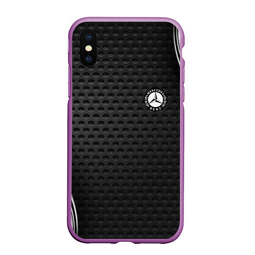 Чехол iPhone XS Max матовый MERCEDES-BENZ / 3D-Фиолетовый – фото 1