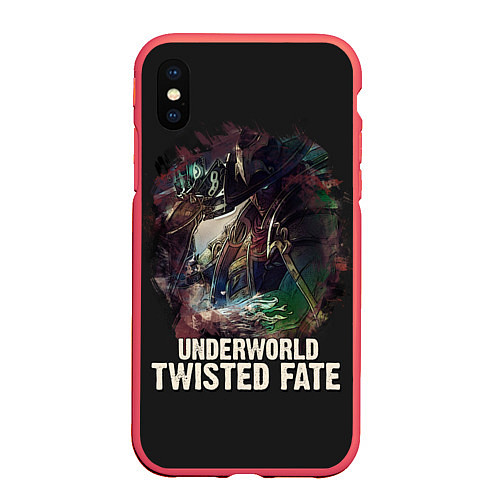 Чехол iPhone XS Max матовый Twisted Fate / 3D-Красный – фото 1