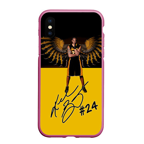 Чехол iPhone XS Max матовый Kobe Bryant / 3D-Малиновый – фото 1