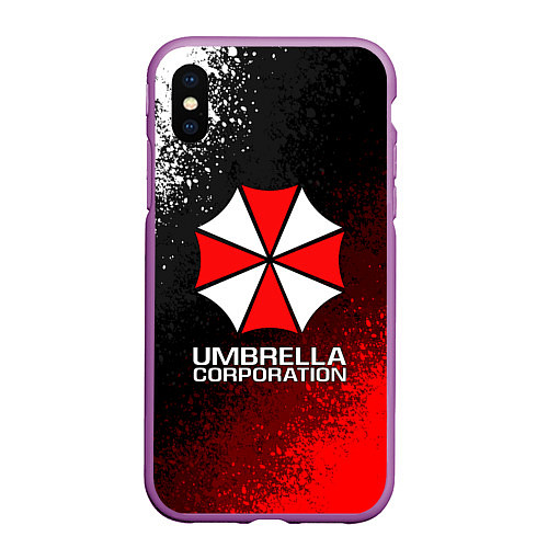 Чехол iPhone XS Max матовый UMBRELLA CORP / 3D-Фиолетовый – фото 1