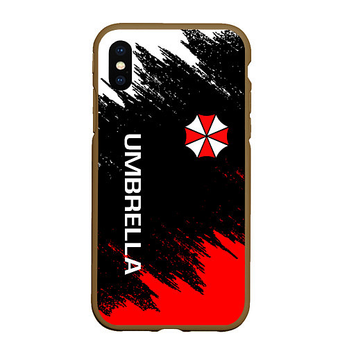 Чехол iPhone XS Max матовый UMBRELLA CORP / 3D-Коричневый – фото 1