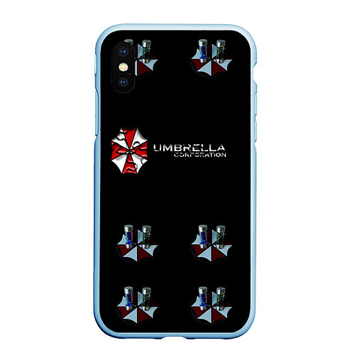 Чехол iPhone XS Max матовый Umbrella Corporation / 3D-Голубой – фото 1