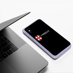 Чехол iPhone XS Max матовый Umbrella Corporation, цвет: 3D-светло-сиреневый — фото 2