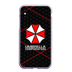 Чехол iPhone XS Max матовый UMBRELLA CORP, цвет: 3D-светло-сиреневый