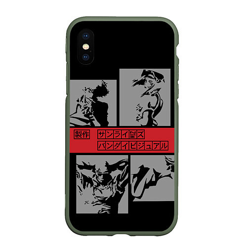 Чехол iPhone XS Max матовый Cowboy Bebop anime / 3D-Темно-зеленый – фото 1