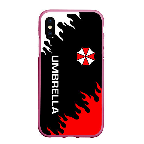 Чехол iPhone XS Max матовый UMBRELLA CORP / 3D-Малиновый – фото 1