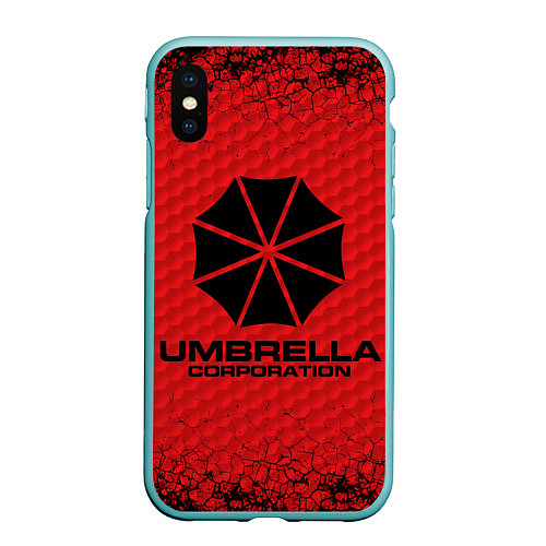 Чехол iPhone XS Max матовый Umbrella Corporation / 3D-Мятный – фото 1