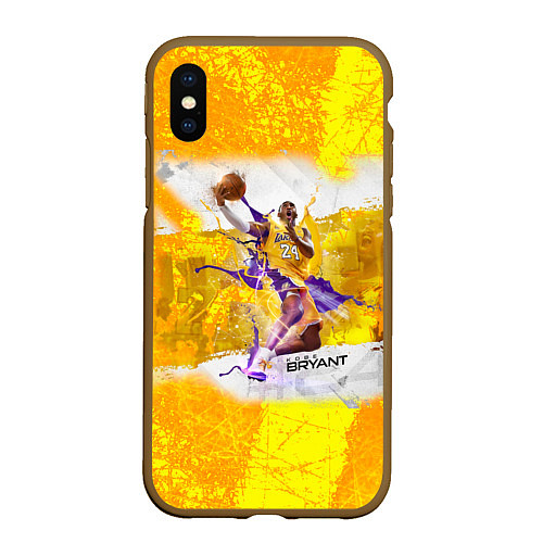 Чехол iPhone XS Max матовый Kobe Bryant / 3D-Коричневый – фото 1