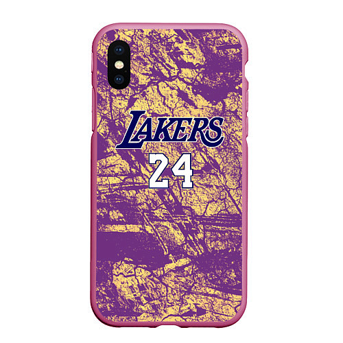 Чехол iPhone XS Max матовый Kobe Bryant / 3D-Малиновый – фото 1