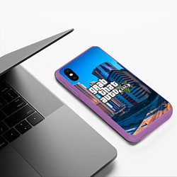 Чехол iPhone XS Max матовый GTA 5, цвет: 3D-фиолетовый — фото 2