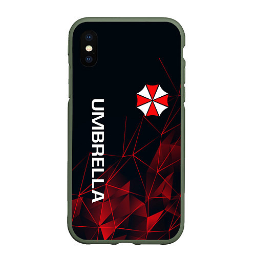 Чехол iPhone XS Max матовый UMBRELLA CORP / 3D-Темно-зеленый – фото 1