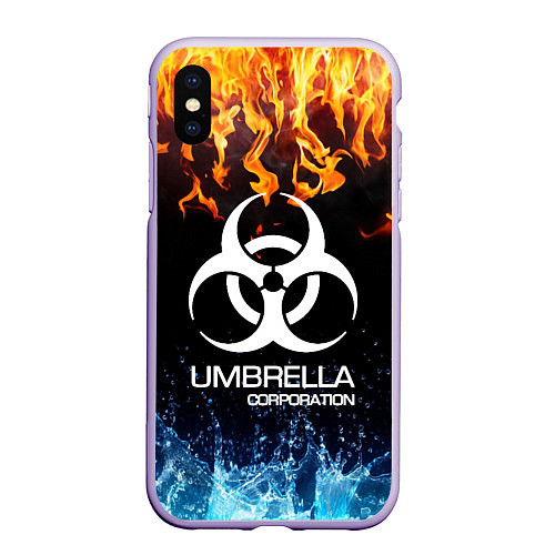 Чехол iPhone XS Max матовый UMBRELLA CORPORATION / 3D-Светло-сиреневый – фото 1