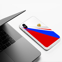 Чехол iPhone XS Max матовый Россия, цвет: 3D-белый — фото 2