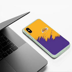 Чехол iPhone XS Max матовый LA LAKERS, цвет: 3D-салатовый — фото 2