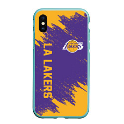 Чехол iPhone XS Max матовый LA LAKERS, цвет: 3D-мятный