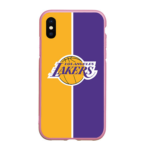 Чехол iPhone XS Max матовый LA LAKERS / 3D-Розовый – фото 1