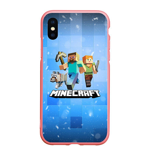 Чехол iPhone XS Max матовый Minecraft Майнкрафт / 3D-Баблгам – фото 1
