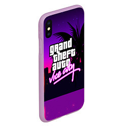 Чехол iPhone XS Max матовый GTA:VICE CITY, цвет: 3D-сиреневый — фото 2