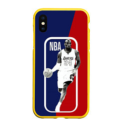 Чехол iPhone XS Max матовый NBA Kobe Bryant, цвет: 3D-желтый