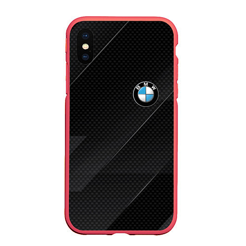 Чехол iPhone XS Max матовый BMW / 3D-Красный – фото 1