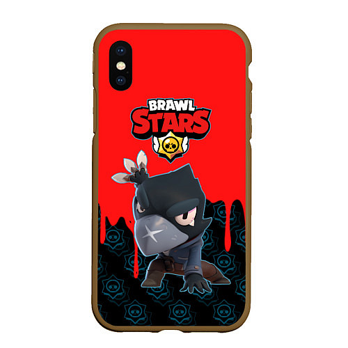 Чехол iPhone XS Max матовый BRAWL STARS CROW / 3D-Коричневый – фото 1