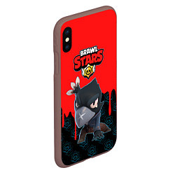 Чехол iPhone XS Max матовый BRAWL STARS CROW, цвет: 3D-коричневый — фото 2