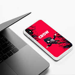 Чехол iPhone XS Max матовый BRAWL STARS CROW, цвет: 3D-белый — фото 2