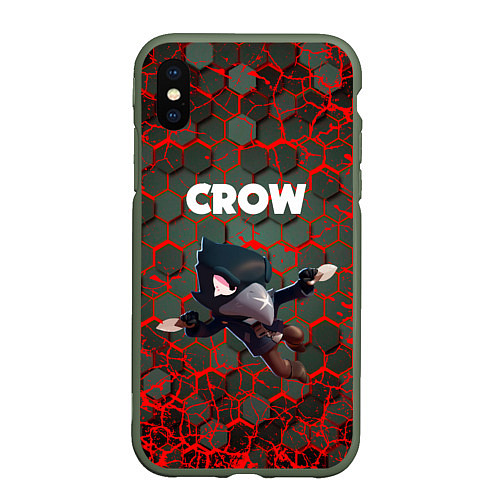 Чехол iPhone XS Max матовый BRAWL STARS CROW / 3D-Темно-зеленый – фото 1