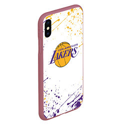 Чехол iPhone XS Max матовый LA LAKERS, цвет: 3D-малиновый — фото 2