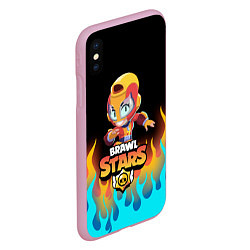 Чехол iPhone XS Max матовый BRAWL STARS MAX, цвет: 3D-розовый — фото 2