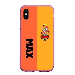 Чехол iPhone XS Max матовый BRAWL STARS MAX, цвет: 3D-малиновый