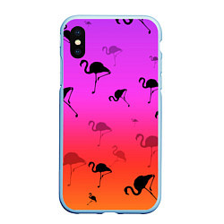 Чехол iPhone XS Max матовый Фламинго