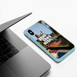 Чехол iPhone XS Max матовый GTA 5, цвет: 3D-мятный — фото 2