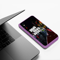 Чехол iPhone XS Max матовый Grand Theft Auto V, цвет: 3D-фиолетовый — фото 2