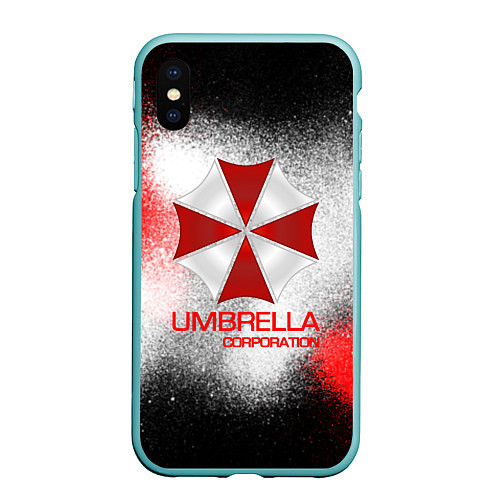 Чехол iPhone XS Max матовый UMBRELLA CORP / 3D-Мятный – фото 1