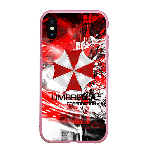 Чехол iPhone XS Max матовый UMBRELLA CORP / 3D-Розовый – фото 1