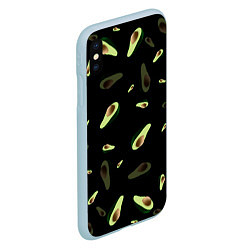 Чехол iPhone XS Max матовый Авокадо, цвет: 3D-голубой — фото 2