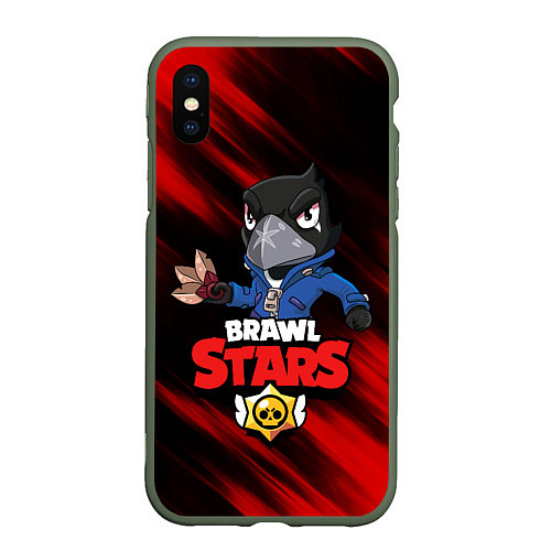 Чехол iPhone XS Max матовый BRAWL STARS / 3D-Темно-зеленый – фото 1