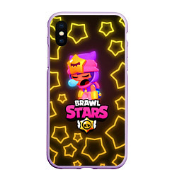 Чехол iPhone XS Max матовый Brawl Stars Sandy, цвет: 3D-сиреневый