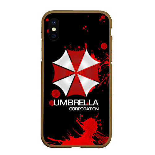 Чехол iPhone XS Max матовый UMBRELLA CORP / 3D-Коричневый – фото 1