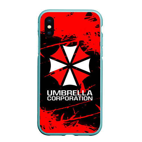 Чехол iPhone XS Max матовый UMBRELLA CORPORATION / 3D-Мятный – фото 1