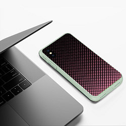 Чехол iPhone XS Max матовый Ромбы, цвет: 3D-салатовый — фото 2