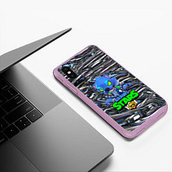 Чехол iPhone XS Max матовый Brawl stars, цвет: 3D-сиреневый — фото 2