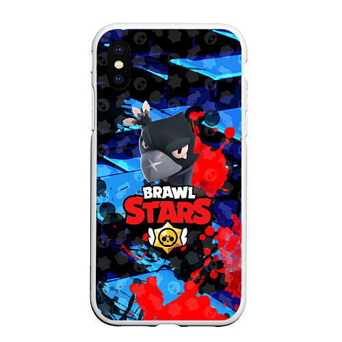 Чехол iPhone XS Max матовый BRAWL STARS CROW / 3D-Белый – фото 1