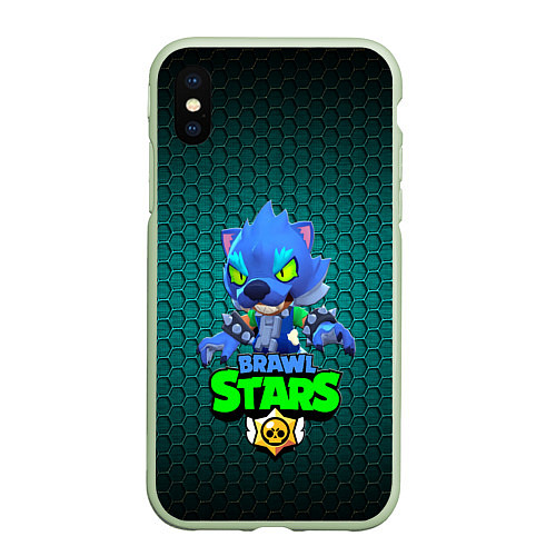 Чехол iPhone XS Max матовый Brawl stars / 3D-Салатовый – фото 1